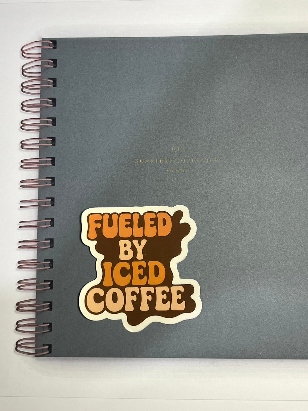 Fueled By Iced Coffee Sticker – Cute Coffee Lover Vinyl Sticker for Water Bottles & Laptops