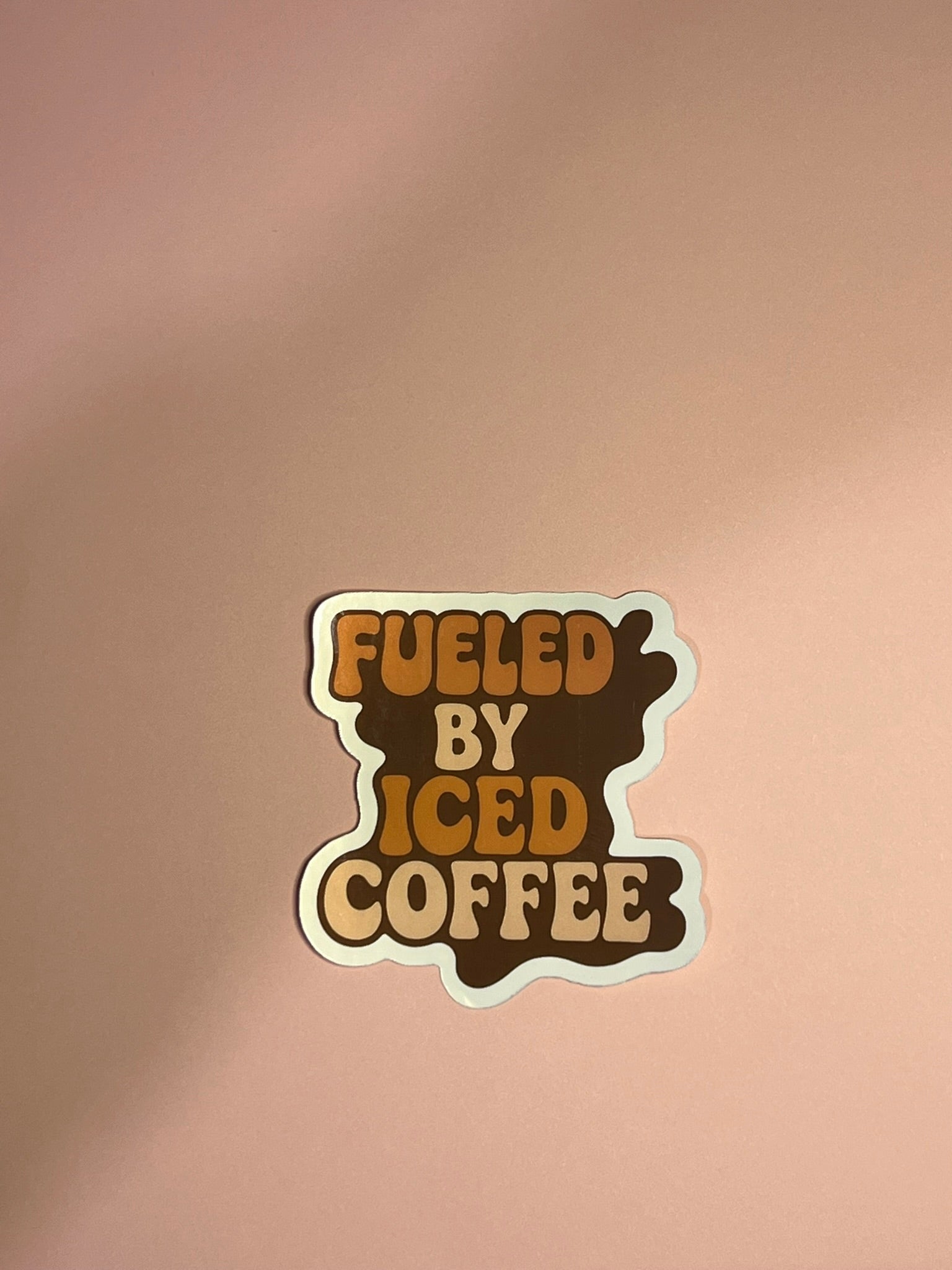 Fueled By Iced Coffee Sticker – Cute Coffee Lover Vinyl Sticker for Water Bottles & Laptops