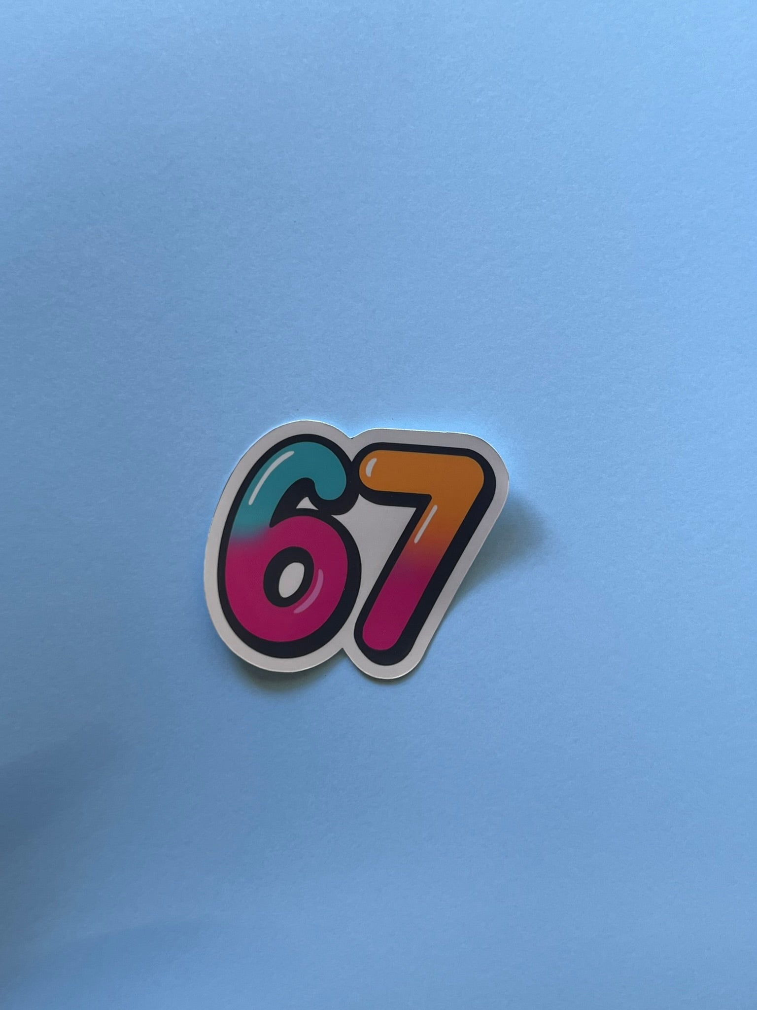 67 Sticker – Gen Z Slang | Funny | Glossy Vinyl Sticker