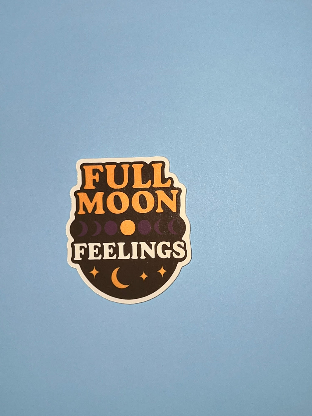 Full Moon Feelings Sticker – Retro Moon Phases Halloween Sticker
