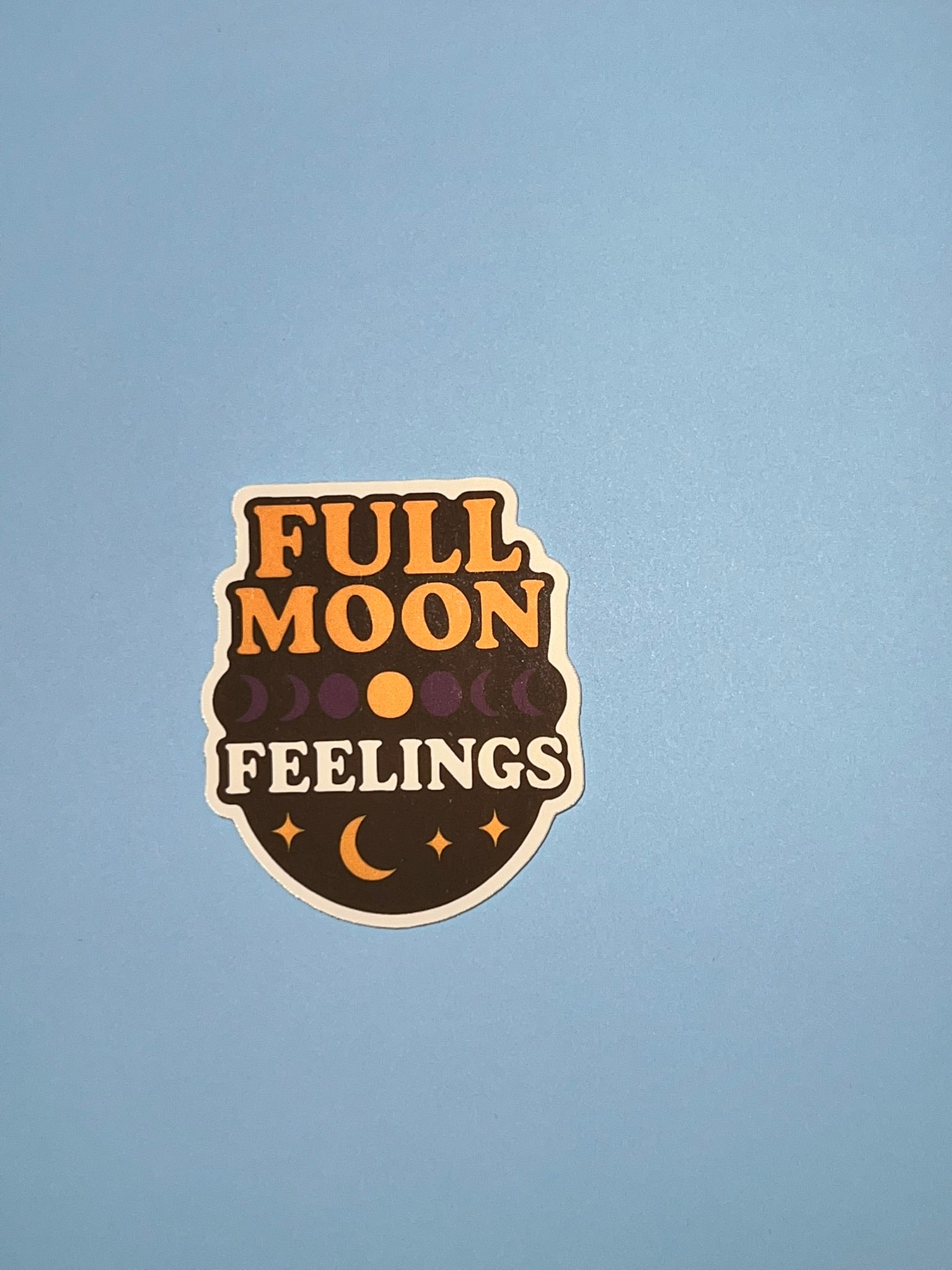 Full Moon Feelings Sticker – Retro Moon Phases Halloween Sticker