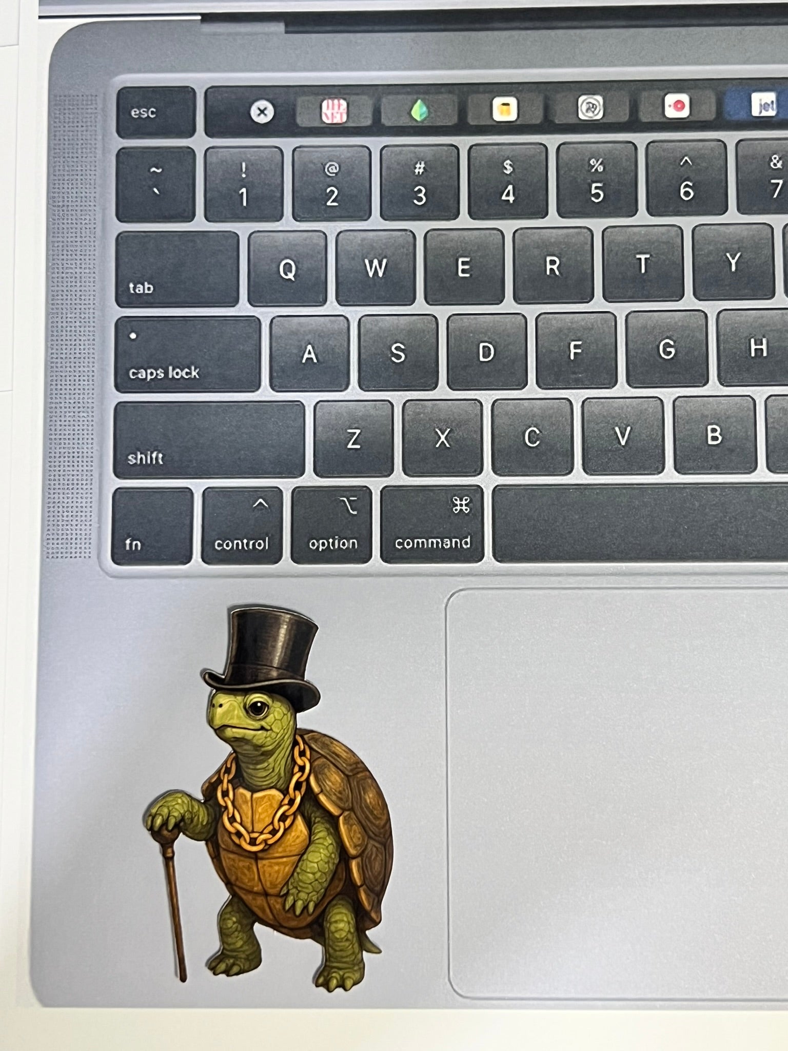 Turtle with a Top Hat Chain and Cane Sticker – Fancy Gentleman Turtle Vinyl Sticker, Cute Quirky Animal Decal
