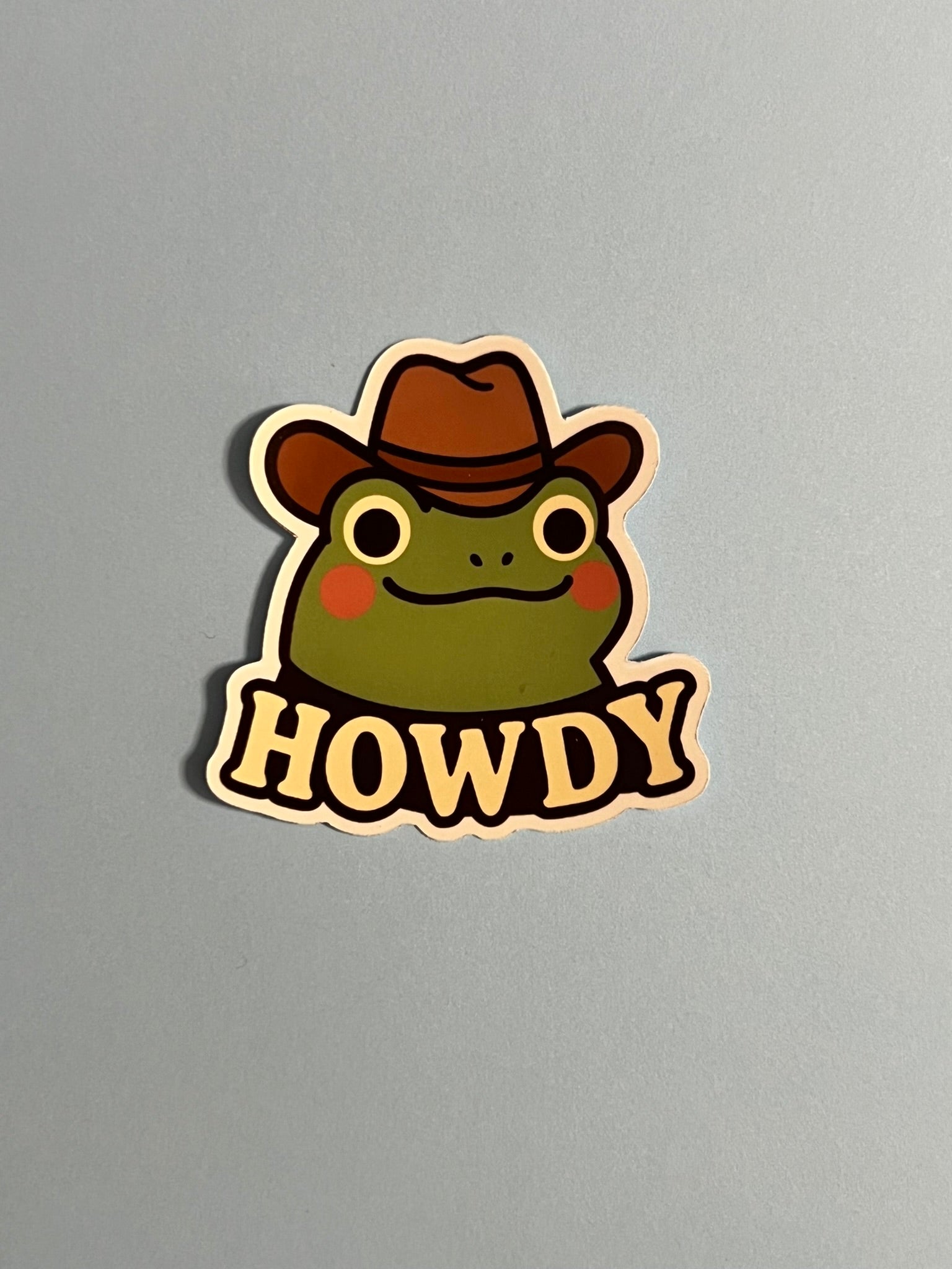 Frog Howdy | Cowboy | Glossy Vinyl Sticker