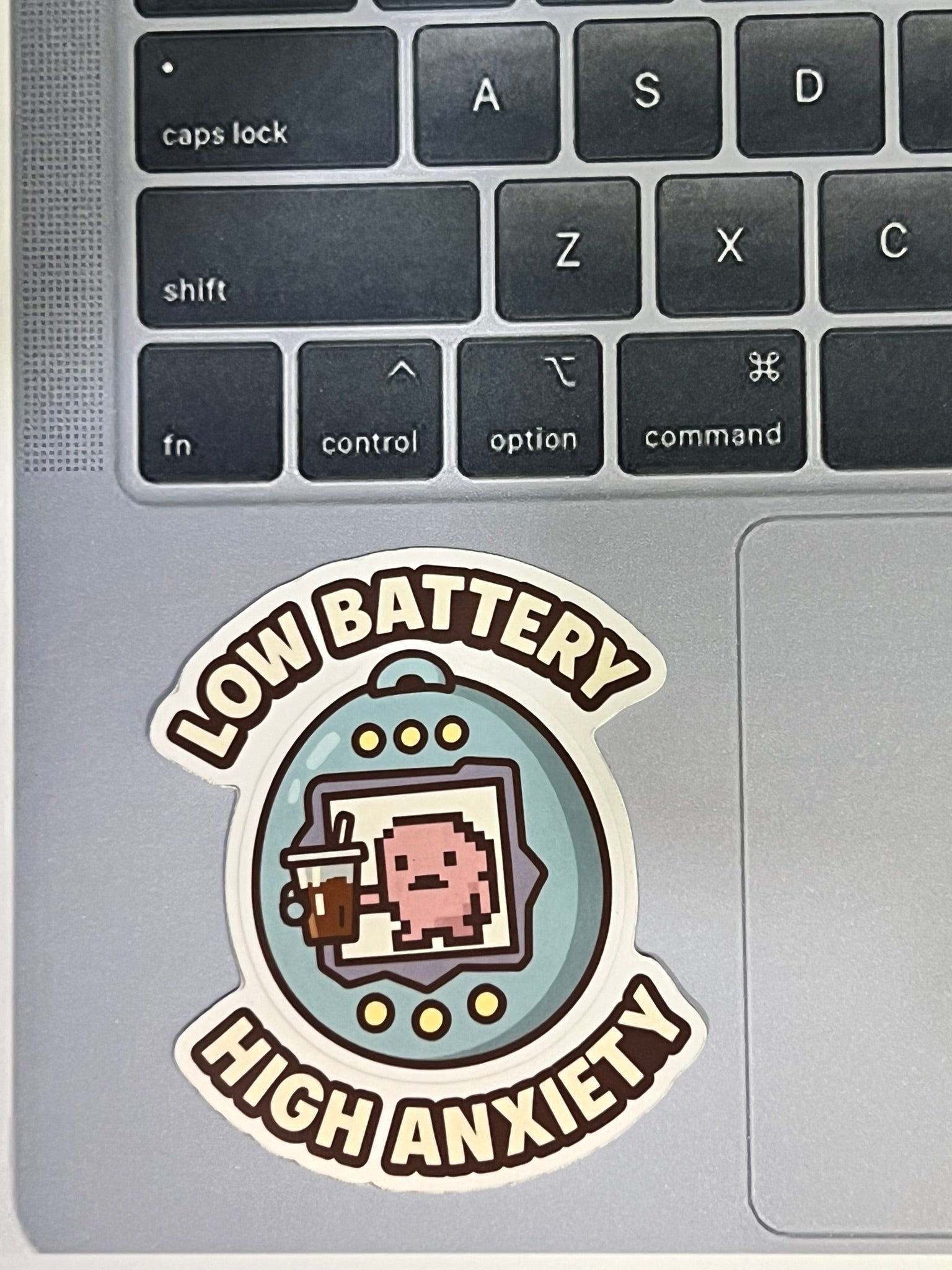 Tamagotchi Sticker | Low Battery, High Anxiety | Glossy Vinyl Sticker