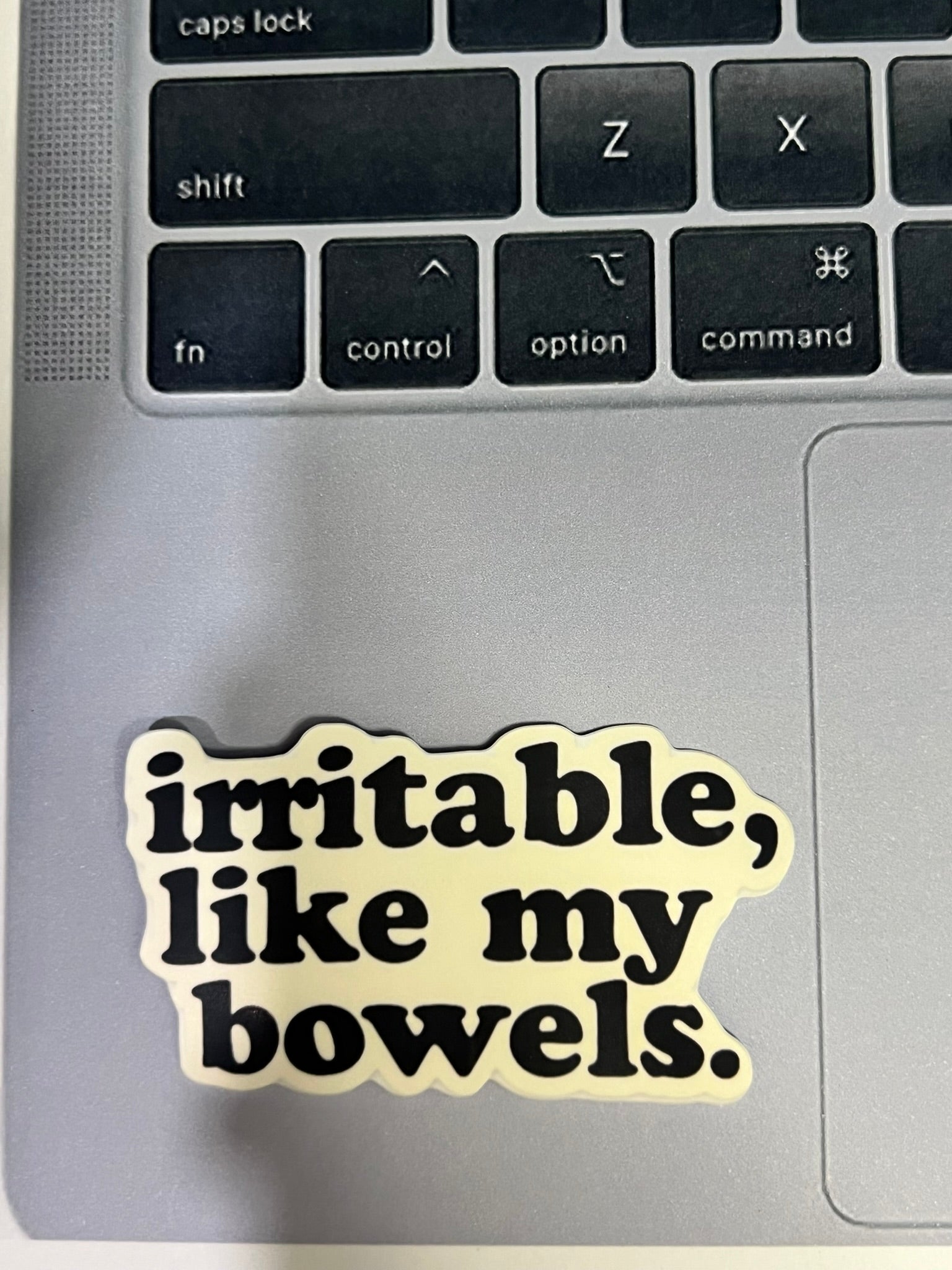 Irritable Like My Bowels Sticker – Funny Relatable Vinyl Sticker, Quirky Humor Sticker, Water-Resistant Die Cut Decal