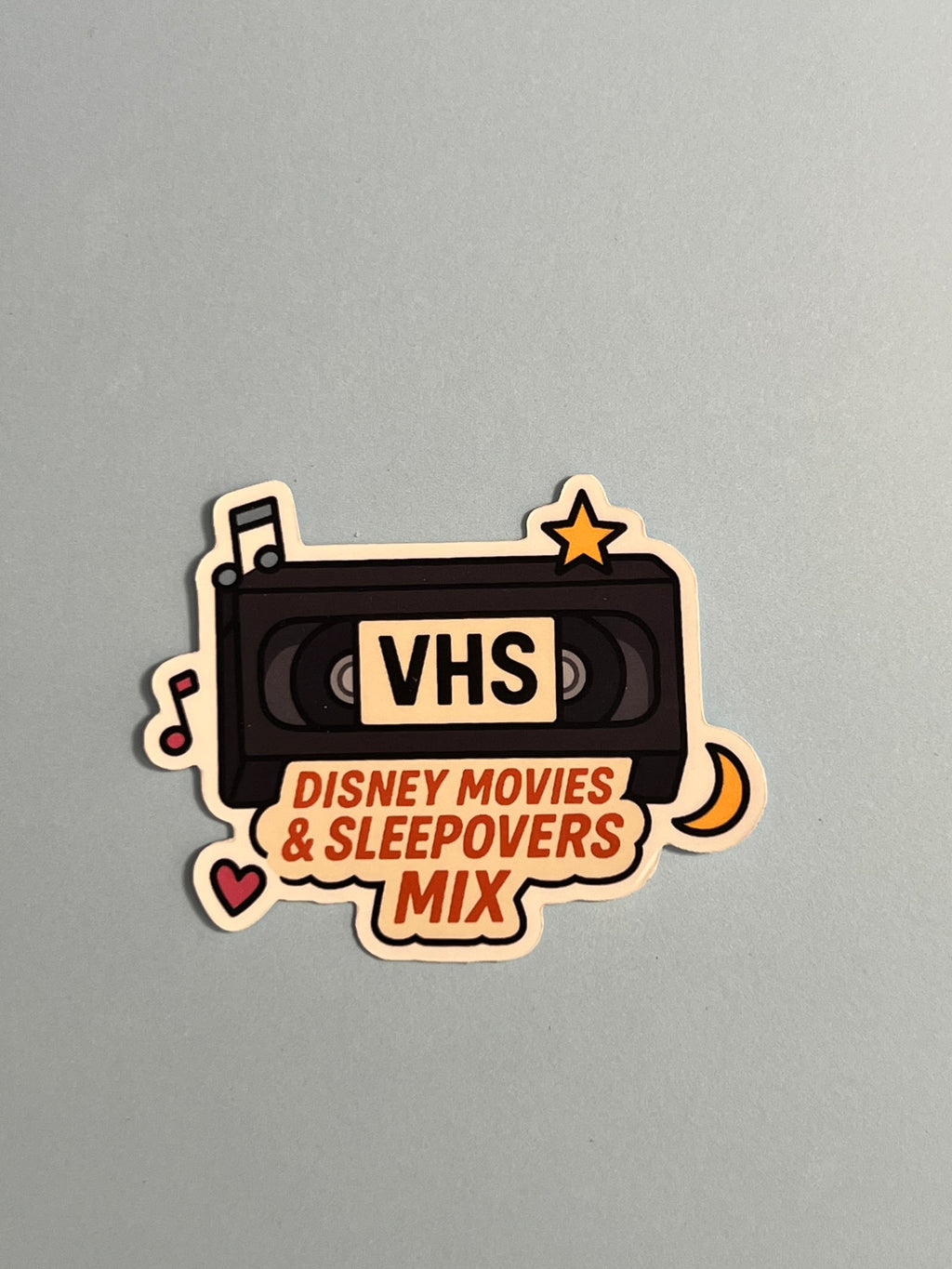 VHS Mixtape Sticker – 90s Sleepover Disney Movies Nostalgia Vinyl Sticker