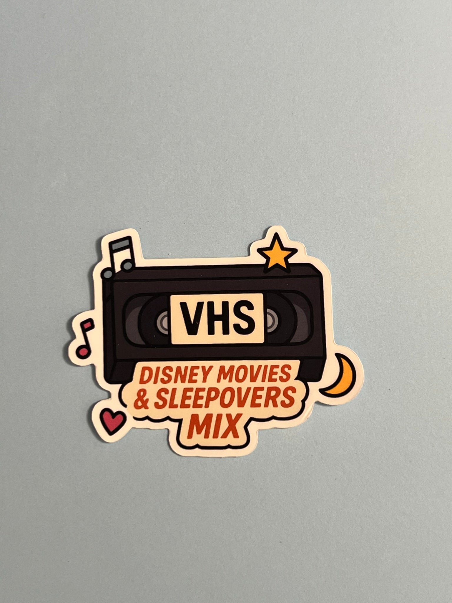 VHS Mixtape Sticker – 90s Sleepover Disney Movies Nostalgia Vinyl Sticker