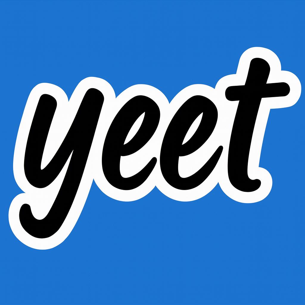 Yeet Sticker – Funny Vinyl Sticker, Quirky, Water-Resistant Die Cut Decal