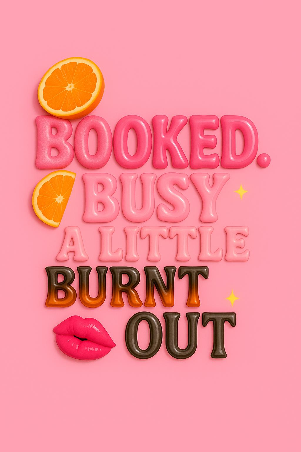 Booked, Busy, A Little Burnt Out | Glossy Vinyl Sticker
