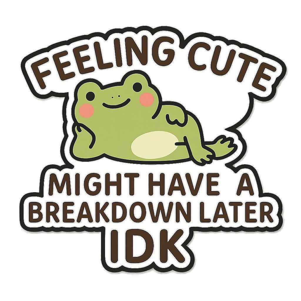 Feeling Cute Might Have a Breakdown Later | Glossy Vinyl Sticker