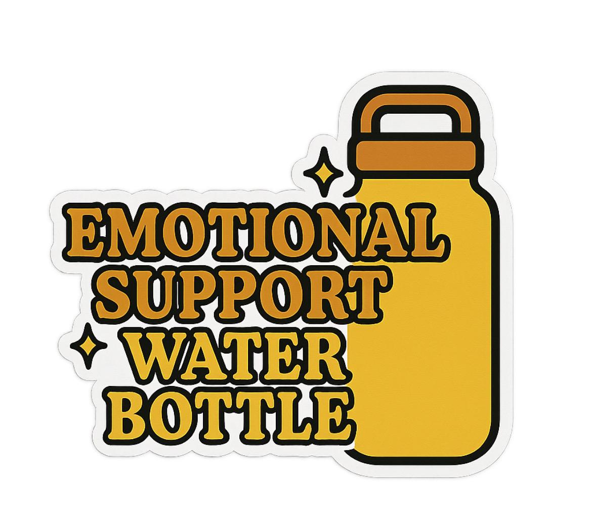 Emotional Support Water Bottle sticker | Laminate Vinyl