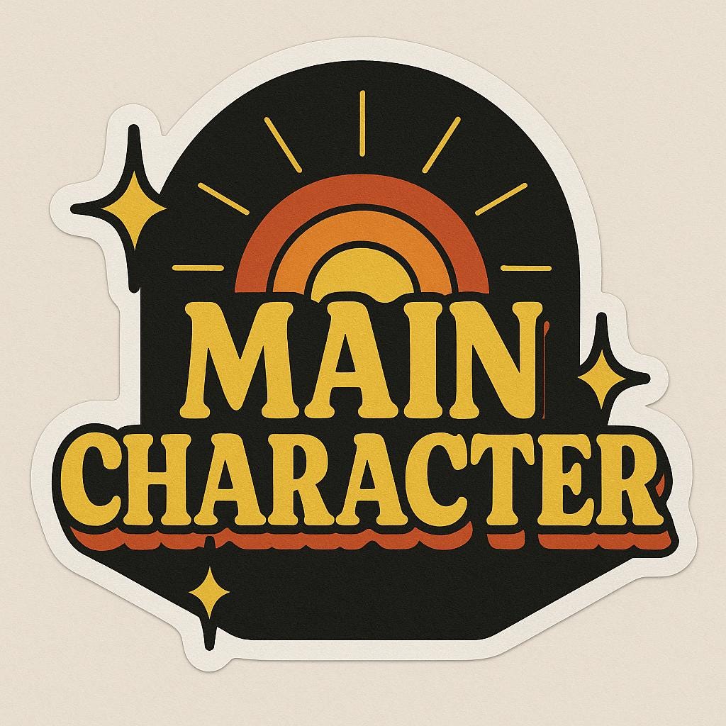 Main Character Sticker – Aesthetic Gen Z Quote Vinyl Sticker, Cute Positive Decal