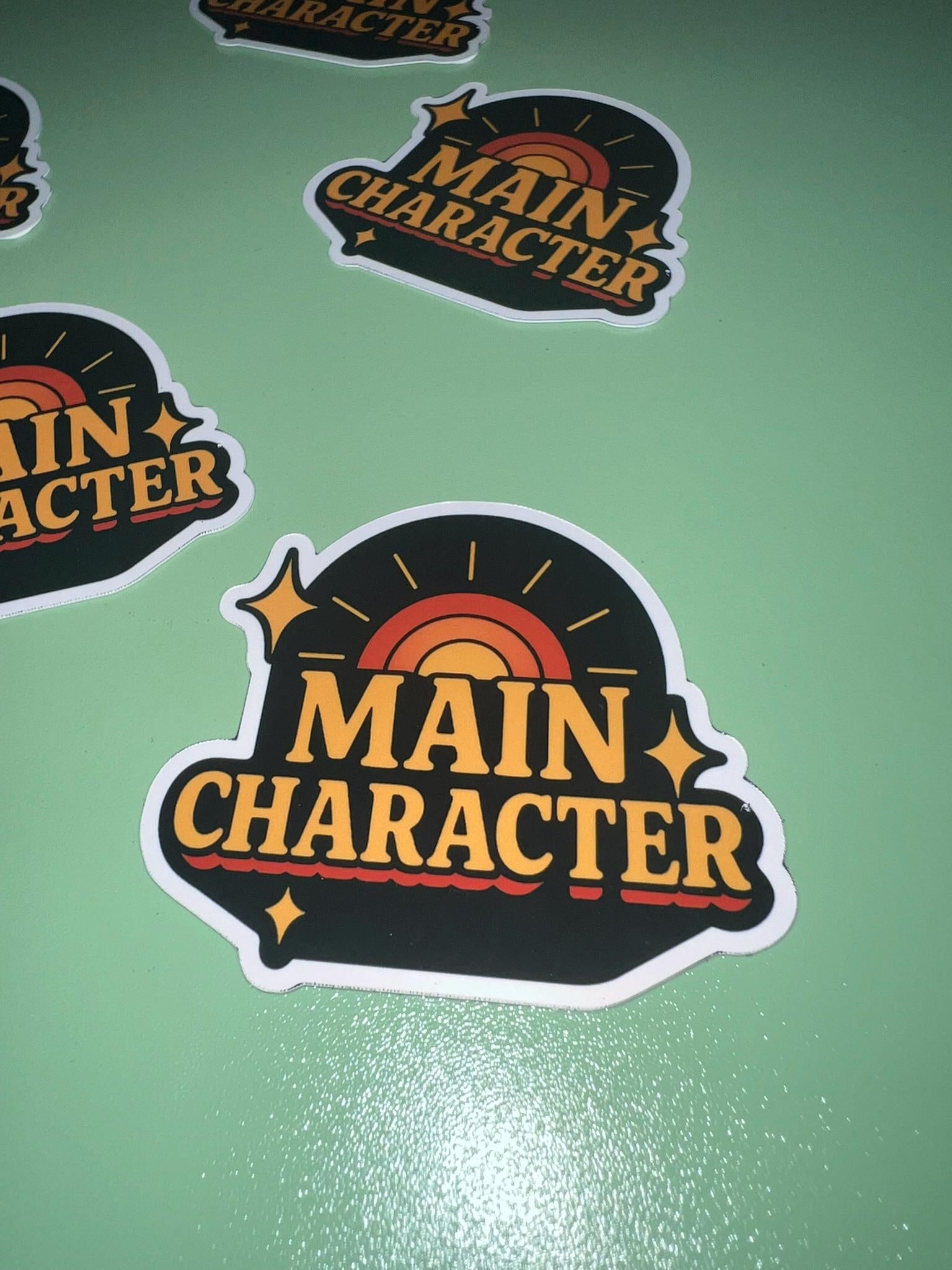 Main Character Sticker – Aesthetic Gen Z Quote Vinyl Sticker, Cute Positive Decal