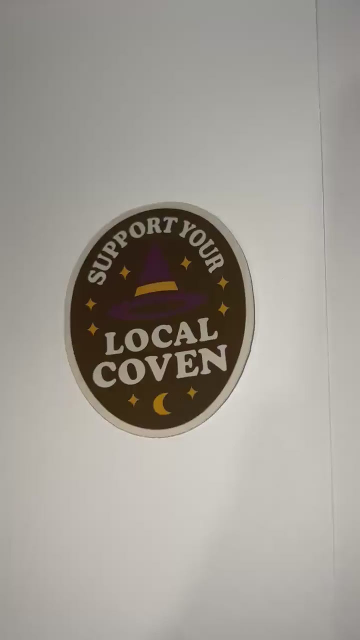 Support Your Local Coven Sticker – Witchy Halloween Vinyl Sticker