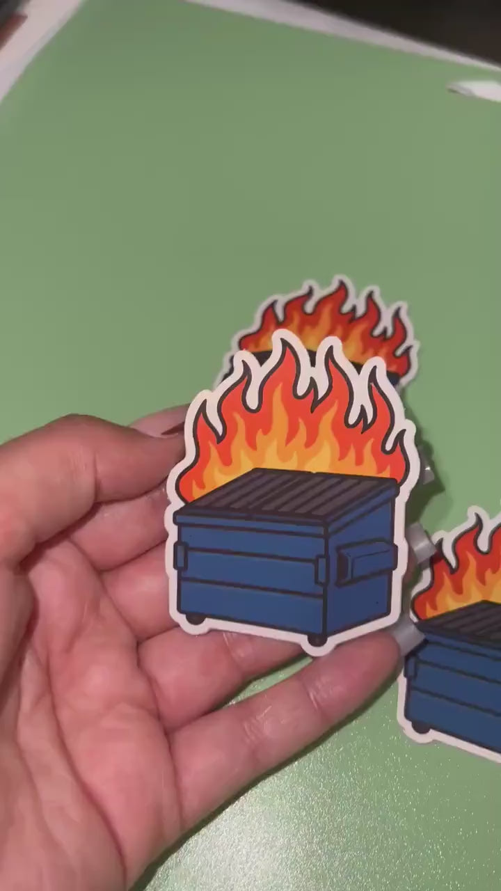 Dumpster Fire Sticker | Glossy Vinyl